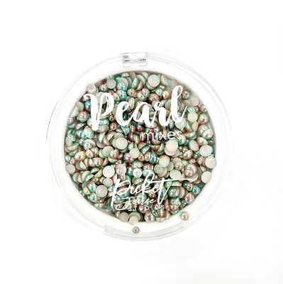 Picket Fence Studios Gradient Flatback Pearls Grass Green & Soft Copper