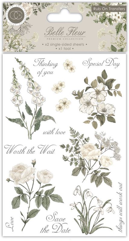 Craft Consortium - Rub On Transfers - Belle Fleur