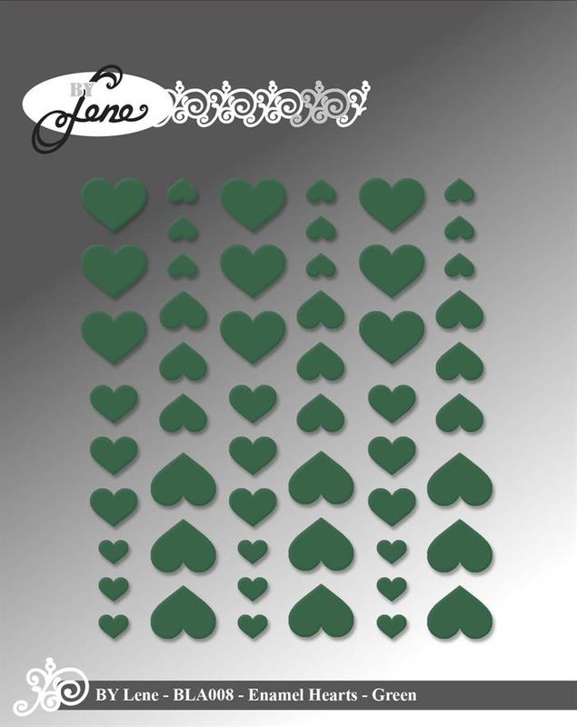 By Lene Enamel Hearts - Green