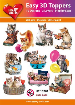 Hearty Crafts Easy 3D Toppers - Cute Cats