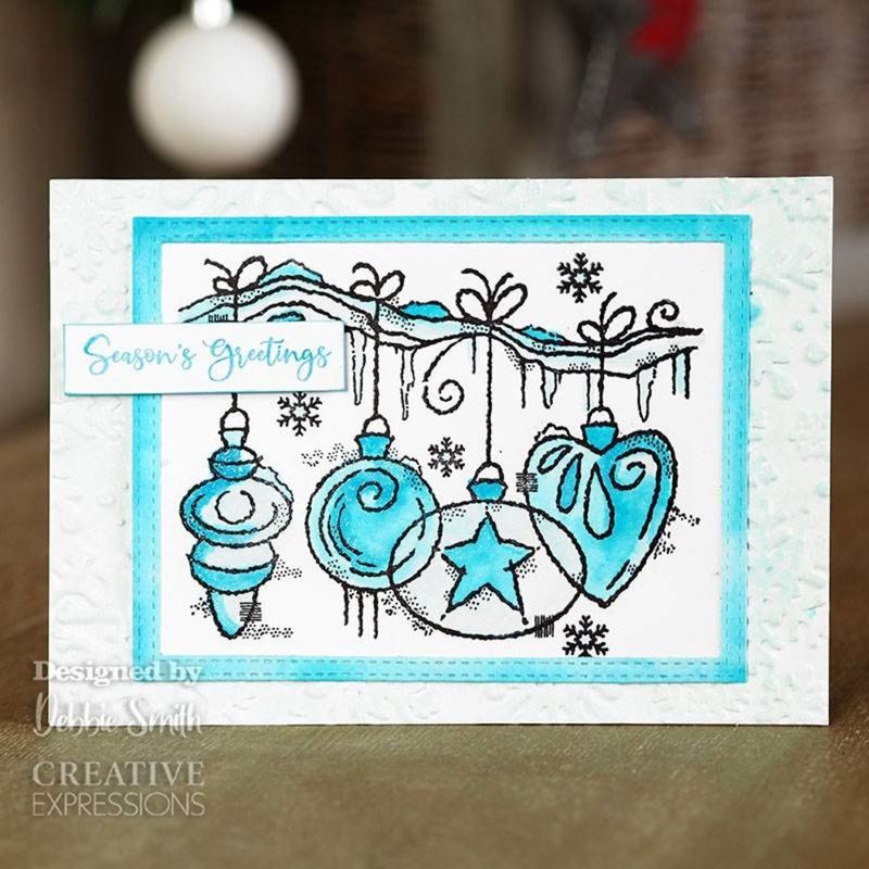 Woodware Clearstamp - Frosted Baubles