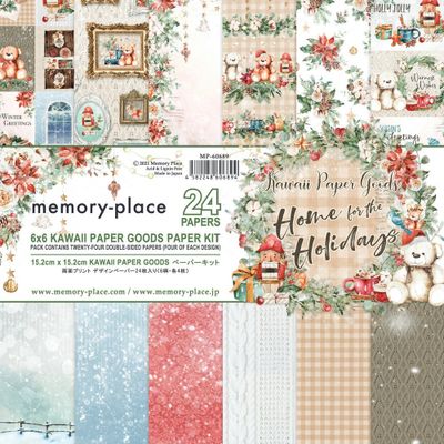 Memory Place Kawaii Paper Goods Home for the Holidays 6x6 Inch Paper Kit