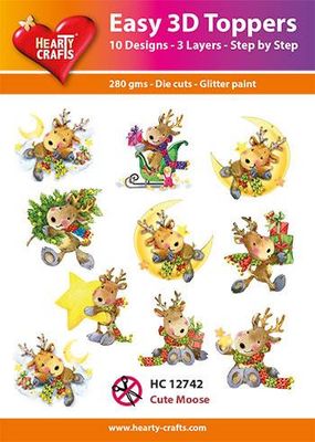 Hearty Crafts Easy 3D Toppers - Cute Moose