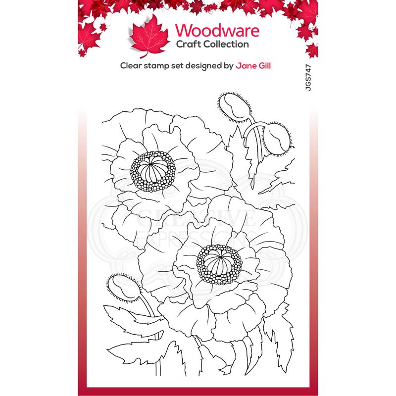 Woodware Clearstamp - Poppies