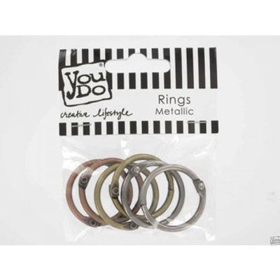 YouDo Book rings - Antique Mix 25 mm - 6 st