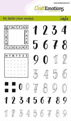 CraftEmotions Clearstamps A6 - Bullet Journal - Numbers 10 mm + planner