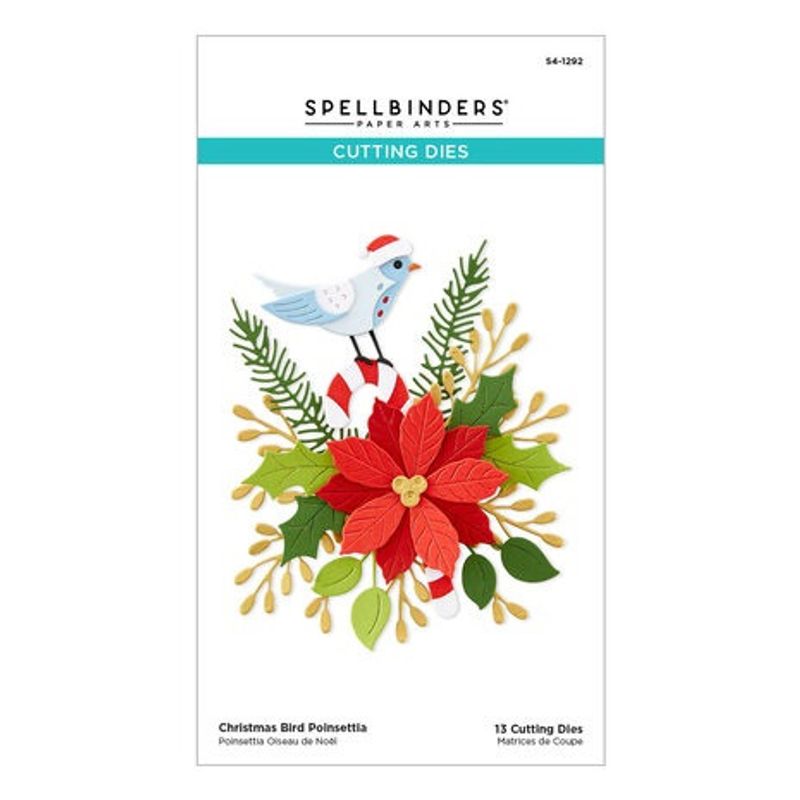 Spellbinders Christmas Bird Poinsettia Etched Dies