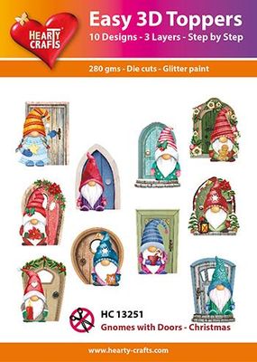 Hearty Crafts Easy 3D Toppers - Gnomes with Doors - Christmas