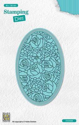 Nellie Snellen Stamping Dies "Oval Roses"