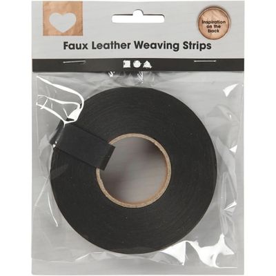 Faux Leather Weaving Strips - Läderband Svart