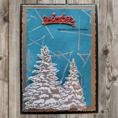 Nellies Choice Christmas Silhouette Clear stamps Snowy Pinetrees