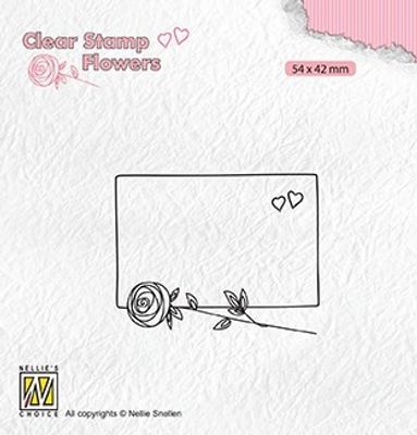 Nellie Snellen Clearstamp Flowers - Frame with Rose