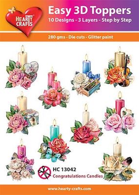 Hearty Crafts Easy 3D Toppers - Congratulations Candles