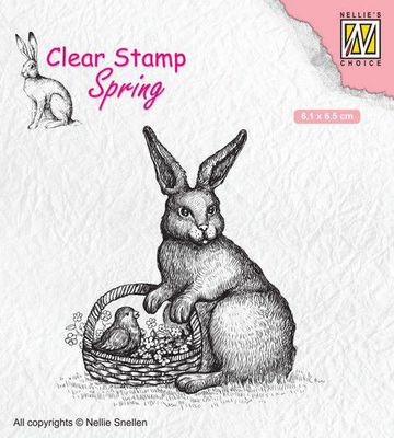Nellie Snellen Clearstamp - Easter hare with basket