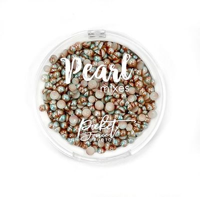Picket Fence Studios Gradient Flatback Pearls Pale Blue & Soft Copper