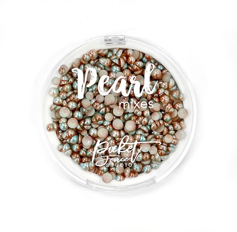 Picket Fence Studios Gradient Flatback Pearls Pale Blue & Soft Copper