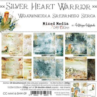 Craft O'Clock - Mixed Media Paper Collection Set 6"*6" Silver Heart Warrior