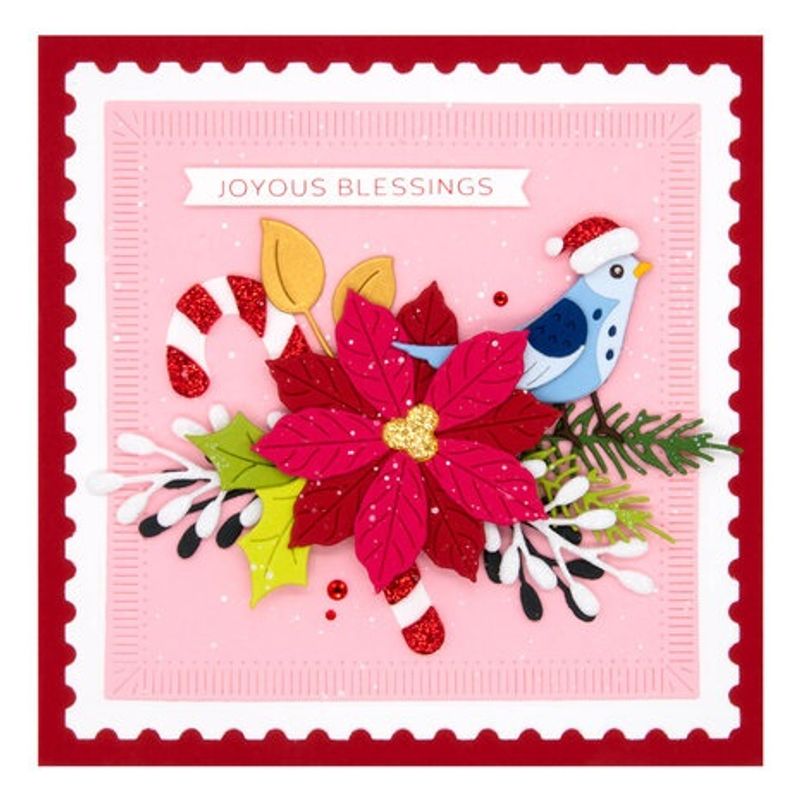 Spellbinders Christmas Bird Poinsettia Etched Dies