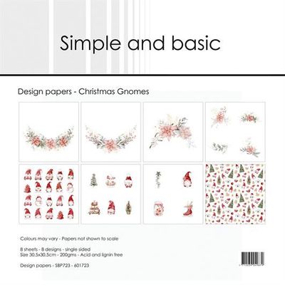 Simple and Basic Design Papers "Christmas Gnomes"