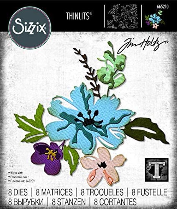Sizzix/Tim Holtz Thinlits Die ”Brushstroke Flowers #2”