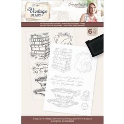 Crafter's Companion Vintage Diary Photopolymer Stamps - Exquisite Embellishments