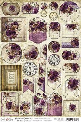 Craft O'Clock Cardboard die-cuts Plum in Chocolate, pre-cut