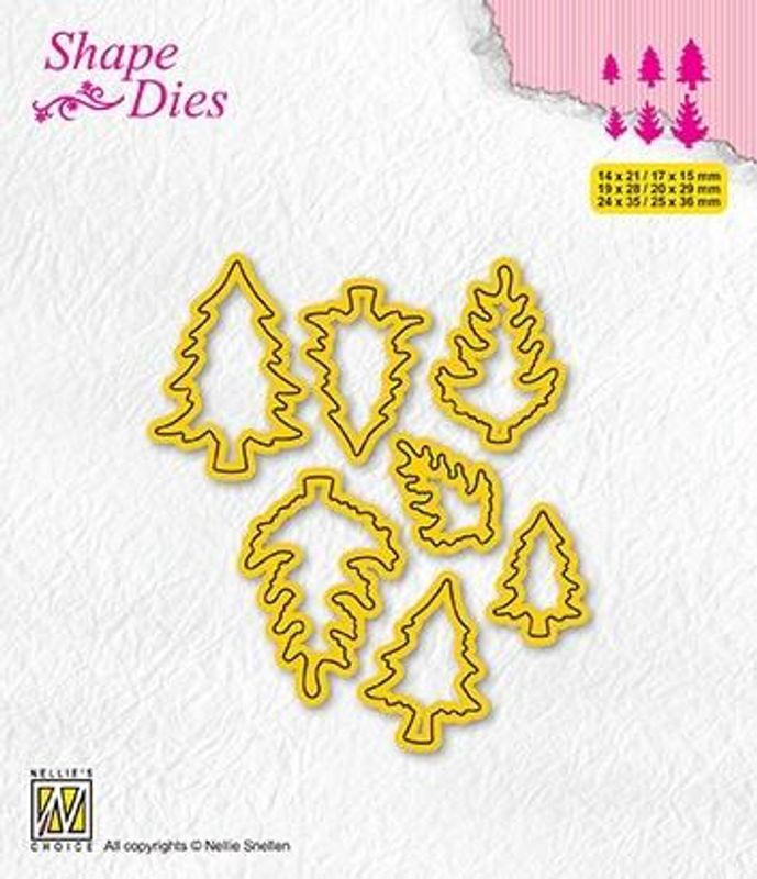 Nellie Snellen Shape Dies "Mini Christmas Pinetrees 1"