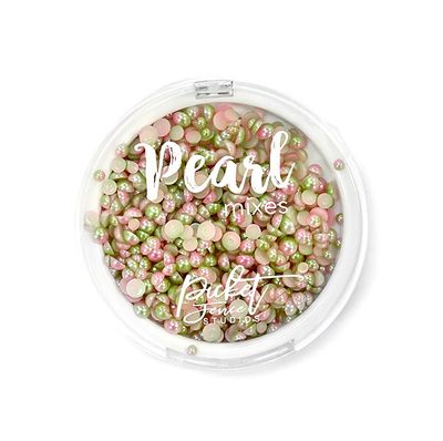 Picket Fence Studios Gradient Flatback Pearls Lime Green & Pale Pink