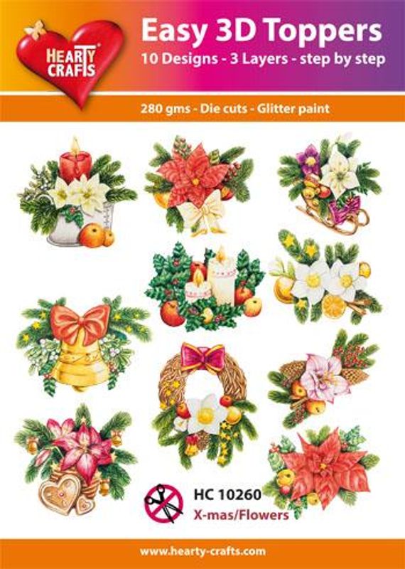 Hearty Crafts Easy 3D Toppers - X-mas/Flowers