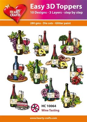 Hearty Crafts Easy 3D Toppers - Wine Tasting