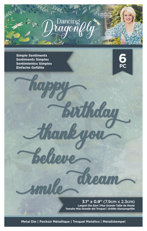 Crafter's Companion - Dancing Dragonfly Metal Die Simple Sentiments