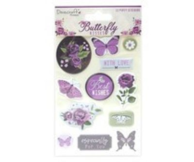 Dovecraft - Butterfly Kisses - 12 puffy stickers