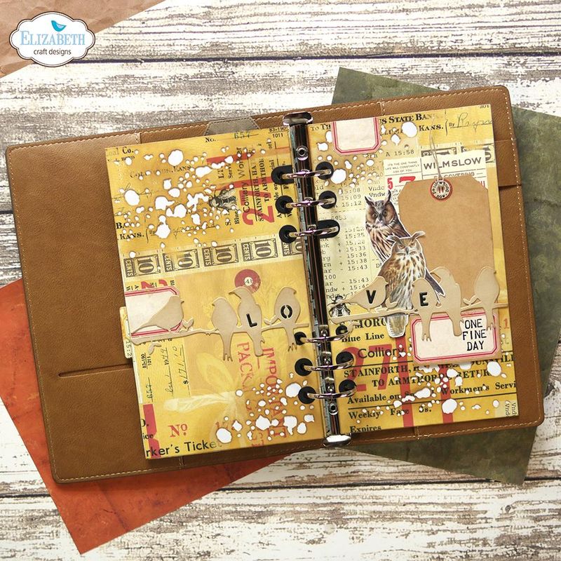 Elizabeth Craft Designs Dies - Planner Essentials  38 - Birds on Splatter Page