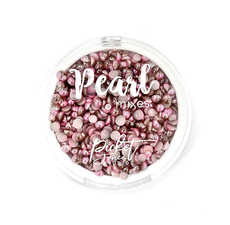 Picket Fence Studios Gradient Flatback Pearls True Pink & Milk Chocolate Brown