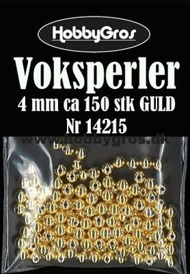 Vaxpärlor 4 mm, Guld
