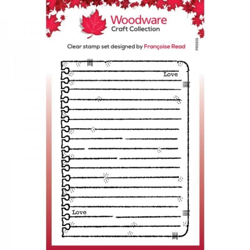 Woodware Clearstamp - Scrap Note Book Page