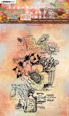 Studio Light Sunflower Kisses Clear Stamp Wildflower Basket