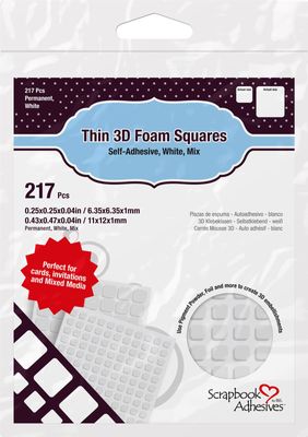 Scrapbook Adhesives - 3D Foam Squares White Mix