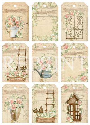 Reprint Hobby Klippark - Vintage Garden - Cutouts Rose Garden