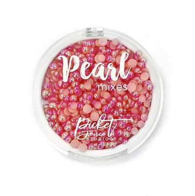 Picket Fence Studios Gradient Flatback Pearls Bright Pink & Coral