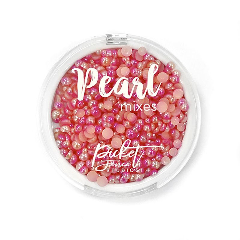 Picket Fence Studios Gradient Flatback Pearls Bright Pink & Coral