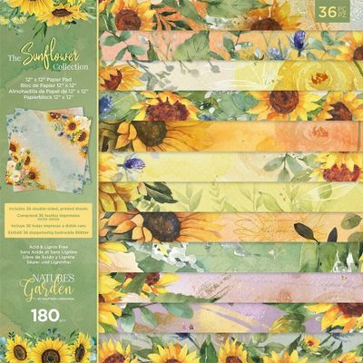 Crafter's Companion The Sunflower Collection 12x12 Inch Paper Pad
