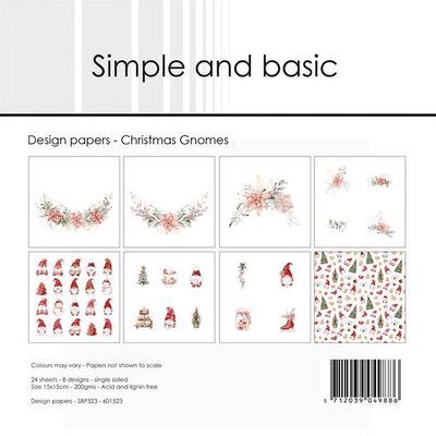 Simple and Basic Design Papers "Christmas Gnomes"