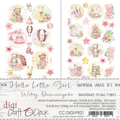Craft O'Clock - Digi Label Set - Hello Little Girl