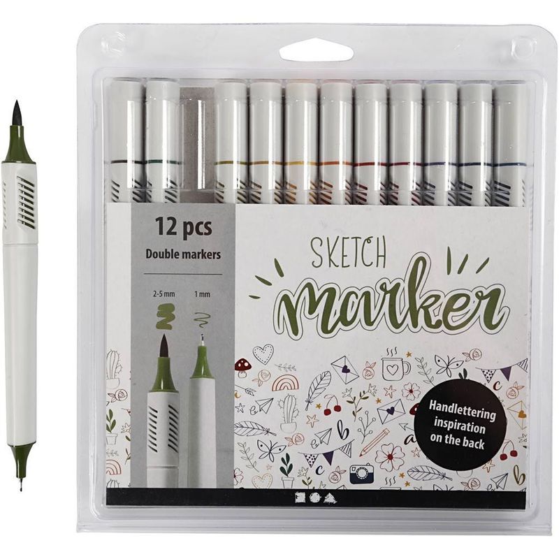 Sketch Marker - Dova färger 12 st