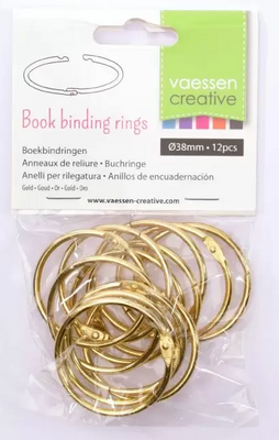 Vaessen Creative Book binding rings 38 mm - Guldfärgade