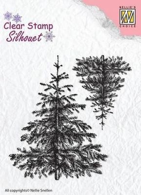 Nellie Snellen Silhouette Clear Stamps Christmas Fir Trees