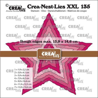 Crealies Crea-Nest-Lies XXL Dies No. 135 Stars with Rough Edges