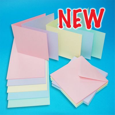 Craft UK Cards & Envelopes Assorted Pastel 6x6 Inch