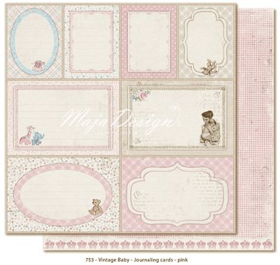Maja Design - Vintage Baby - Journaling Cards - Pink